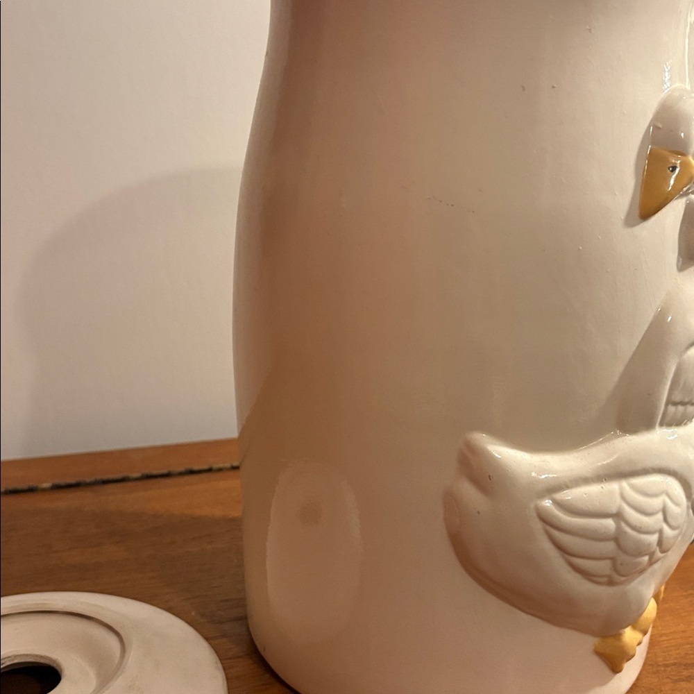 Large Country Geese Ducks Ceramic Butter Churner Crock Vintage 80s Rustic Farm - Picture 16 of 17